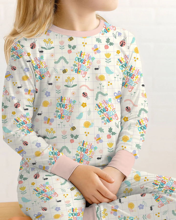 Zweiteiliges Langarm-Pyjama-Set mit Sommerfrüchten