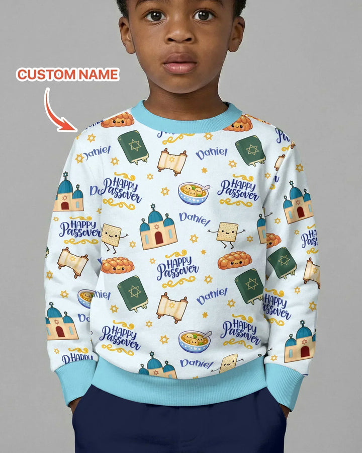 Custom name "Pesach Sameach" Bamboo Crewneck Sweatshirt