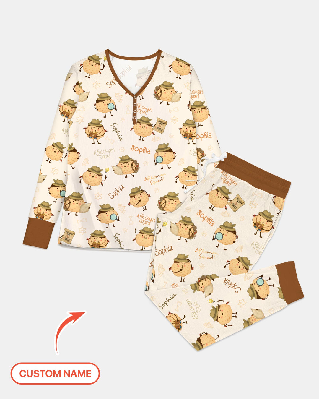 Custom Name Passover Afikoman Women Pajama Set