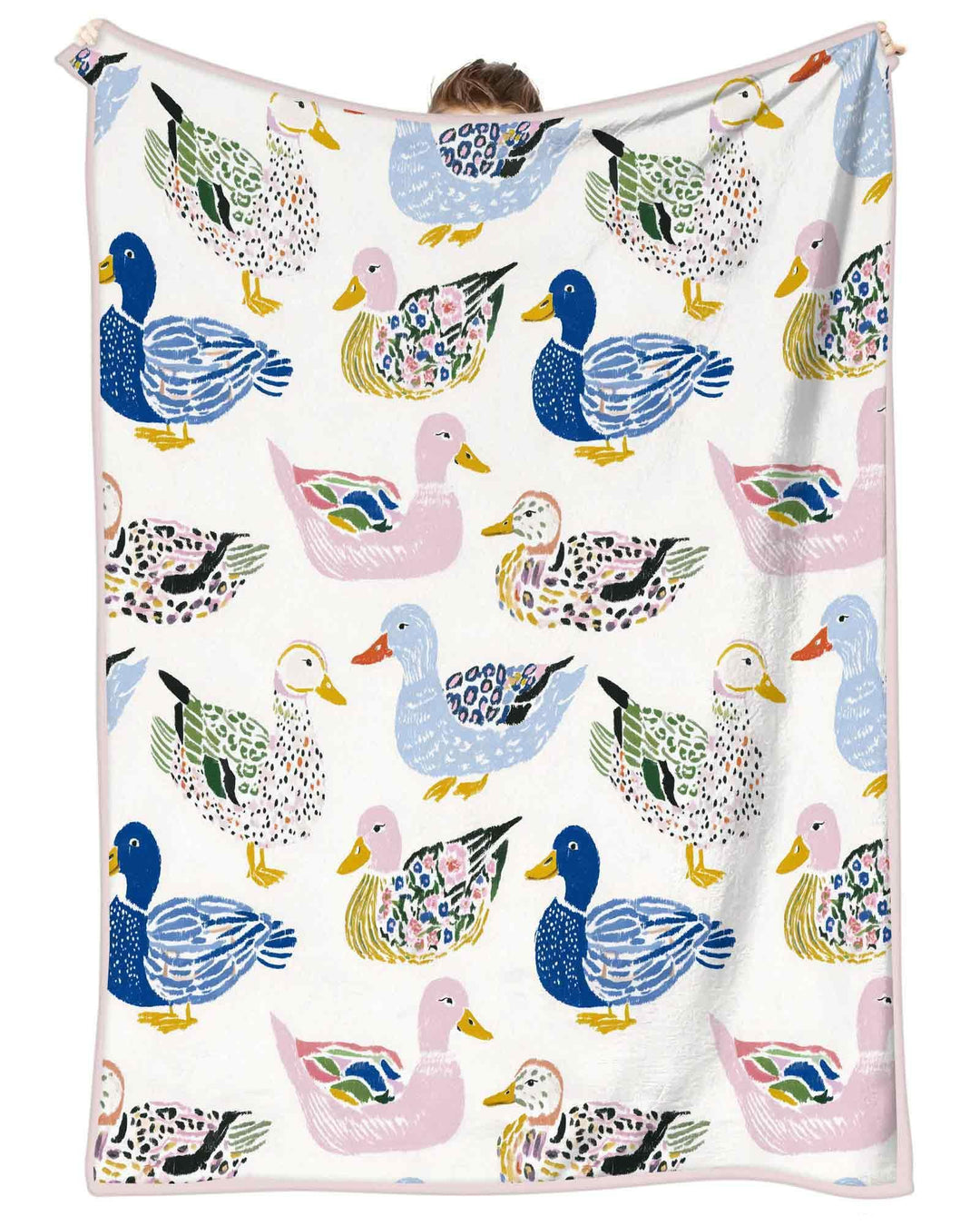 Whimsical Garden Ducks Bamboo Blanket