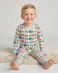 Colorful Holly Jolly Bamboo Two Piece Long Sleeve Pajama Set