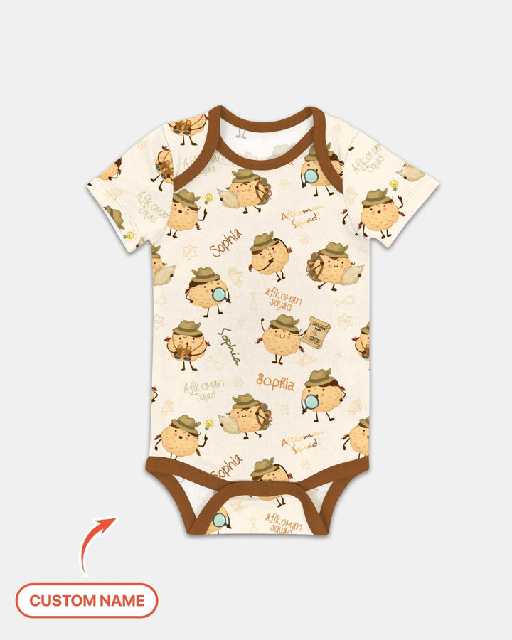 Body de bambú con nombre personalizado para Pésaj Afikoman