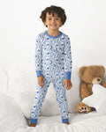 Coastal Mahjong Tiles Bamboo Two Piece Long Sleeve Pajama Set