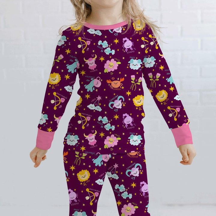 Zodiac Signs Two Piece Long Sleeve Pajama Set
