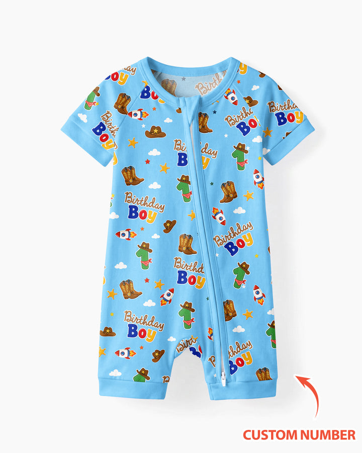 Plantilla PERSONALIZADA de Bambú Pijama Corto con Cremallera