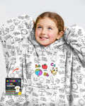 All Colorable Alphabet Wearable Bamboo Blanket Hoodie