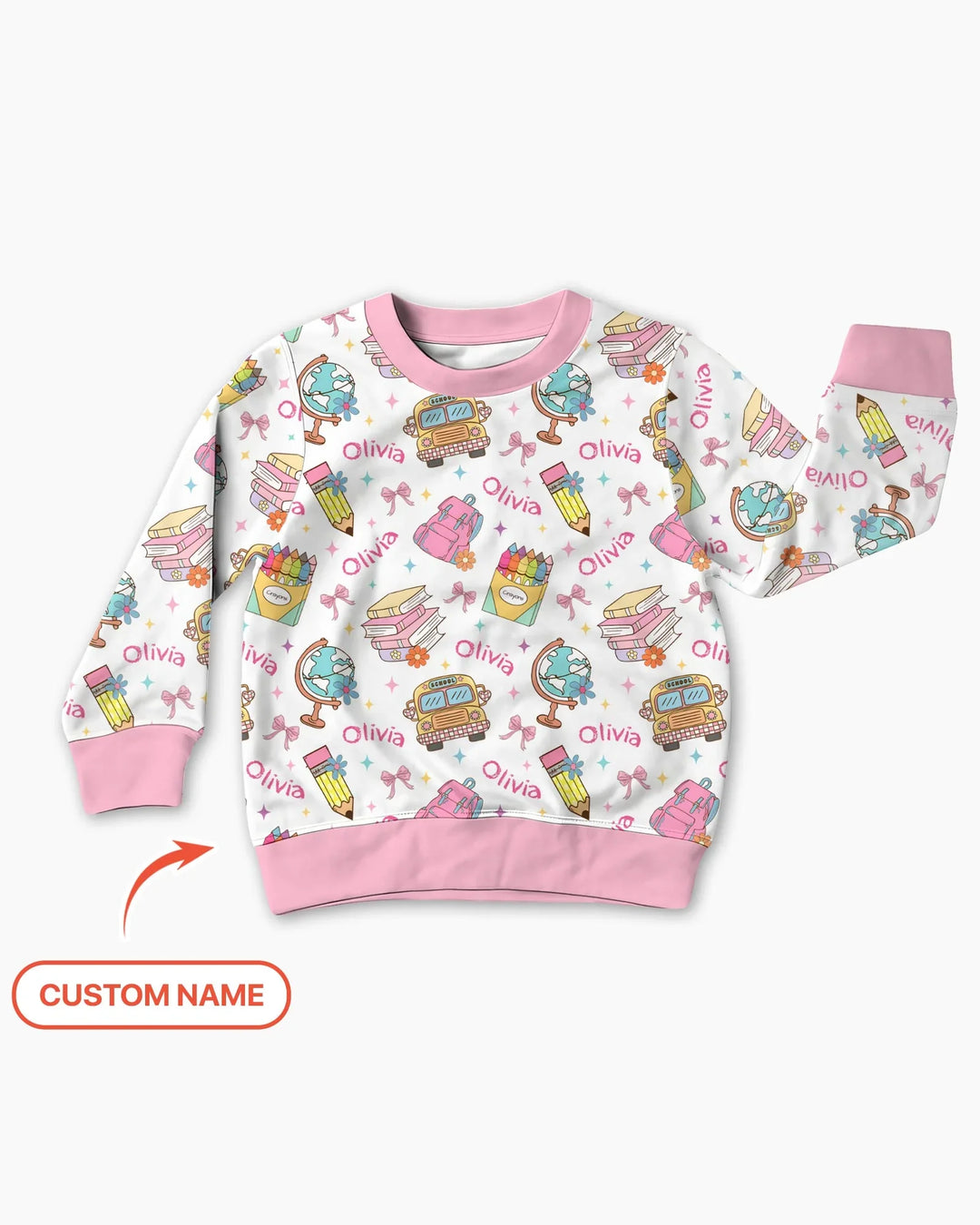 Custom Name Back To School Bamboo Crewneck Sweatshirt