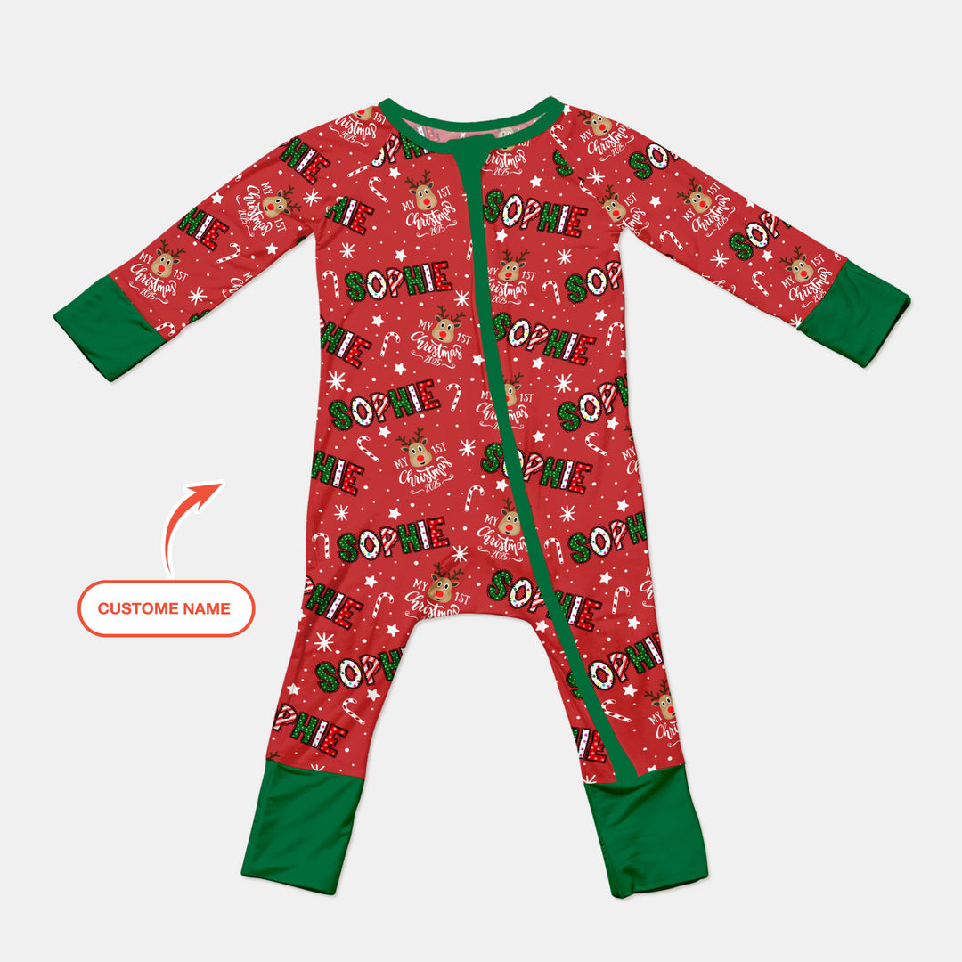Custom Name "My First Christmas 2025" Convertible Zippy