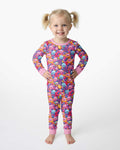 Rainbow Glitter Dumplings Bamboo Two Piece Long Sleeve Pajama Set