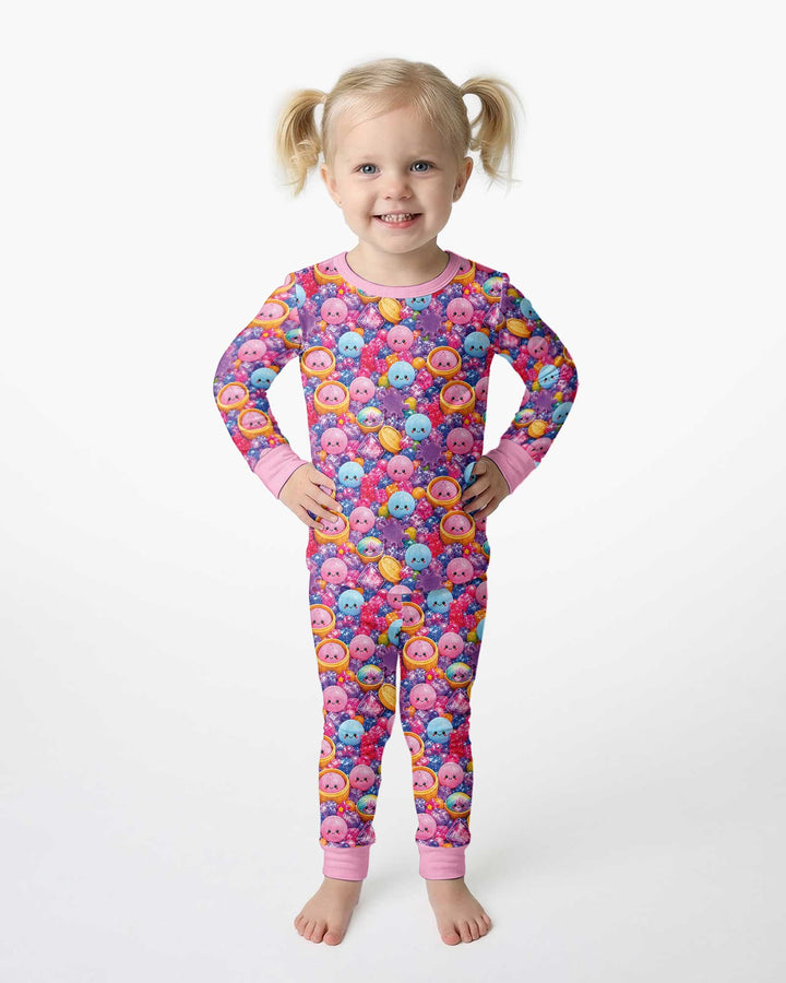 Conjunto de pijama de dos piezas de bambú con mangas largas, plantilla PERSONALIZADA