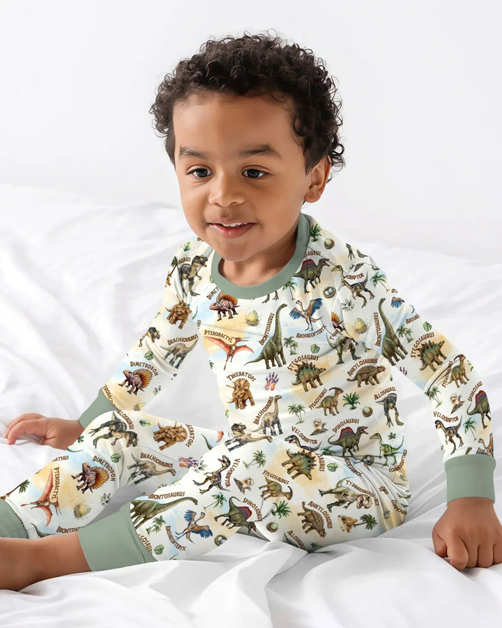 Dino Discovery Bamboo Two Piece Long Sleeve Pajama Set