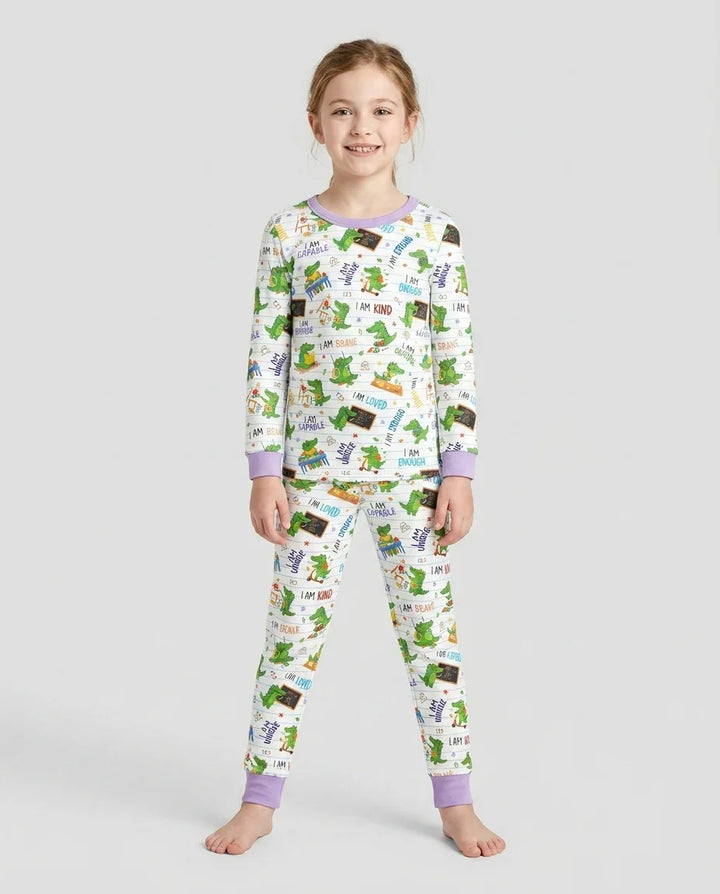Zweiteiliges Langarm-Pyjama-Set mit Sommerfrüchten