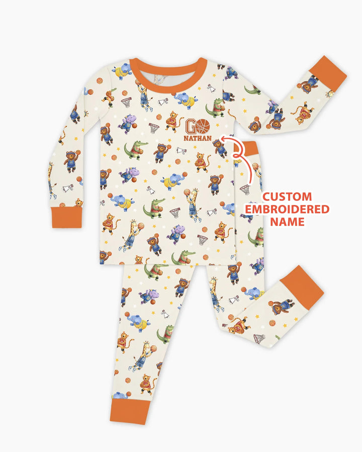 Zweiteiliges Langarm-Pyjama-Set mit Sommerfrüchten