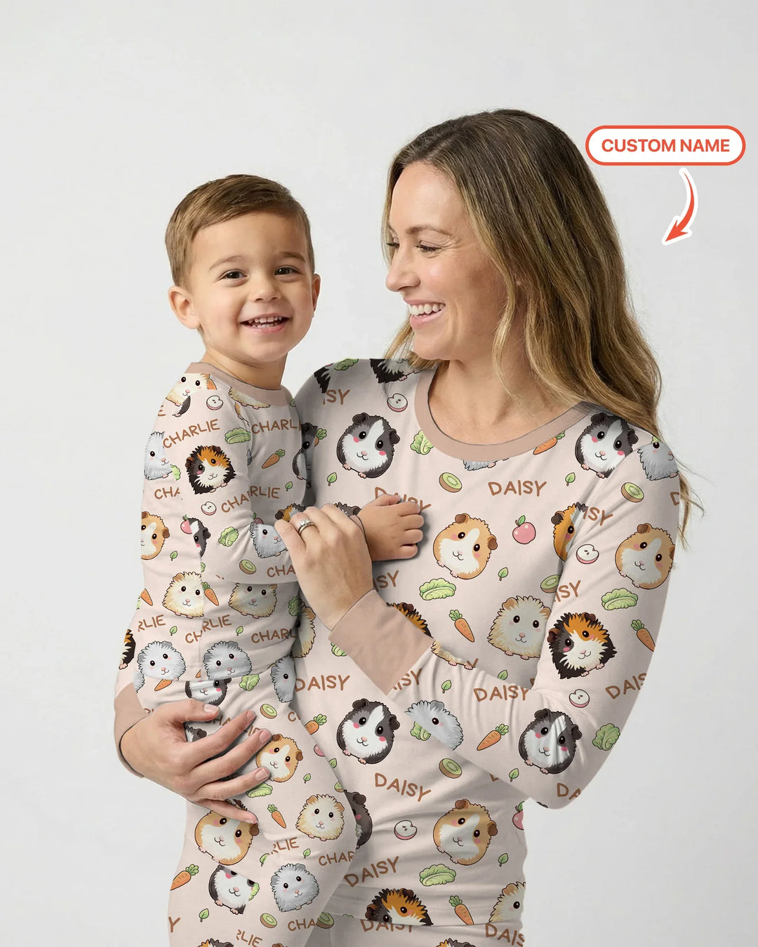 Pijama de bambú para mujer con el nombre de adorables cobayas