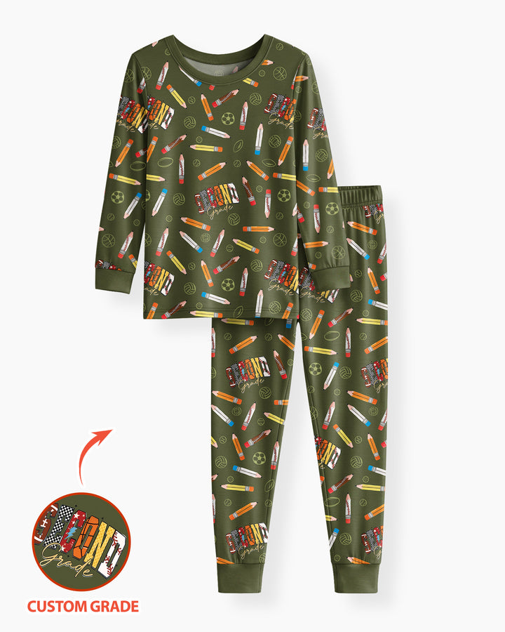 Sport Pre-K to Fourth Grade Bamboo Two Piece Long Sleeve Pajama Set