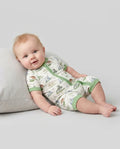 Dinos On The Green Daddy & Me Matching Bamboo Shorty Zippy
