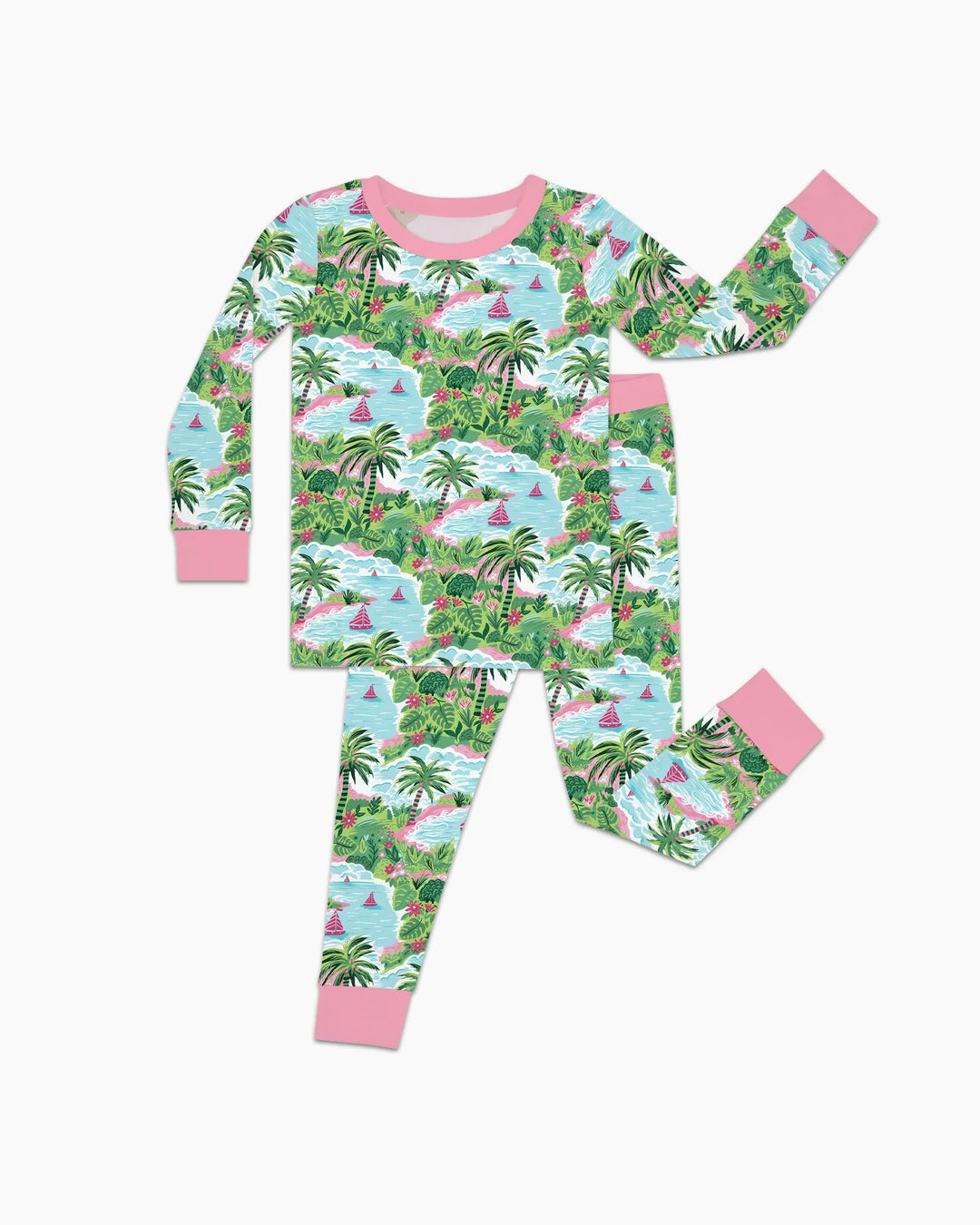 Preppy Coast Beach Club Bamboo Two Piece Long Sleeve Pajama Set