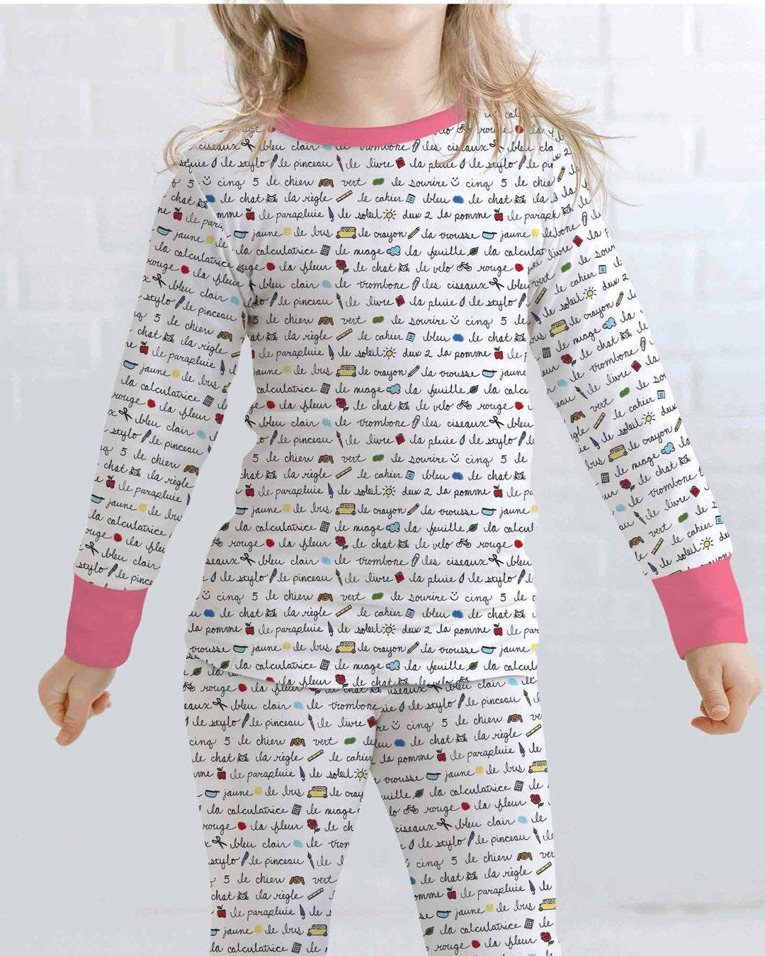 Zweiteiliges Langarm-Pyjama-Set mit Sommerfrüchten