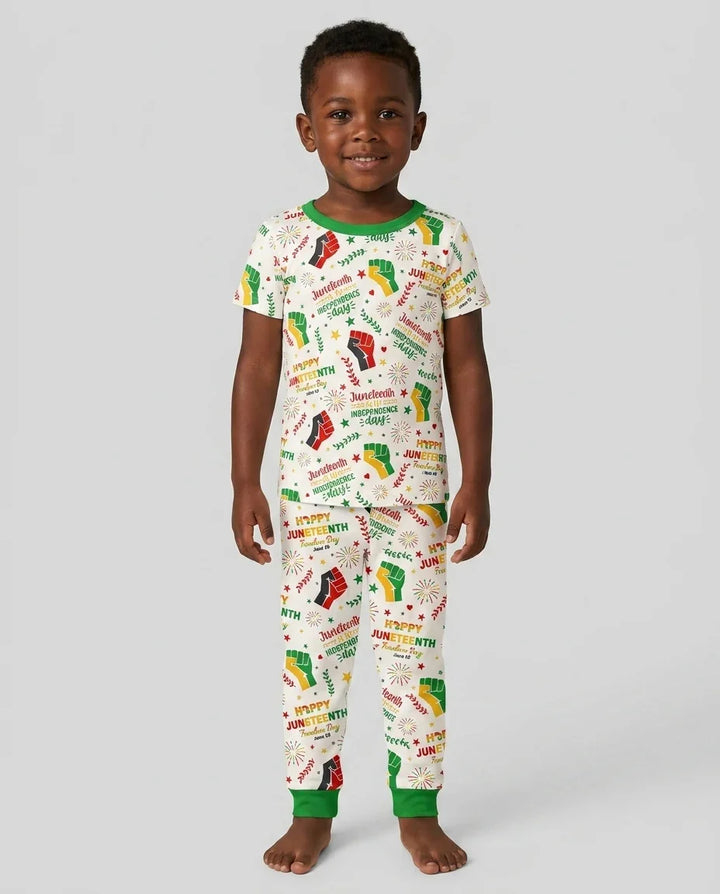 Conjunto de pijama de dos piezas de manga corta de bambú
