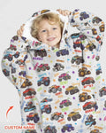 Monster Truck Custom Name Blanket Hoodie