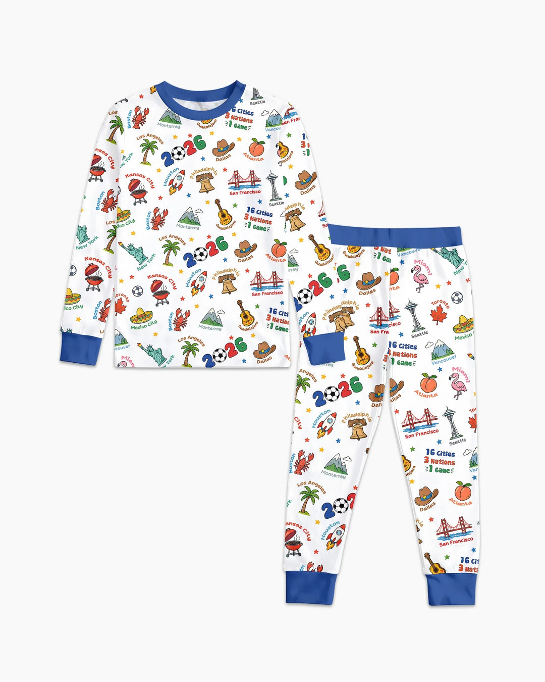 Zweiteiliges Langarm-Pyjama-Set mit Sommerfrüchten