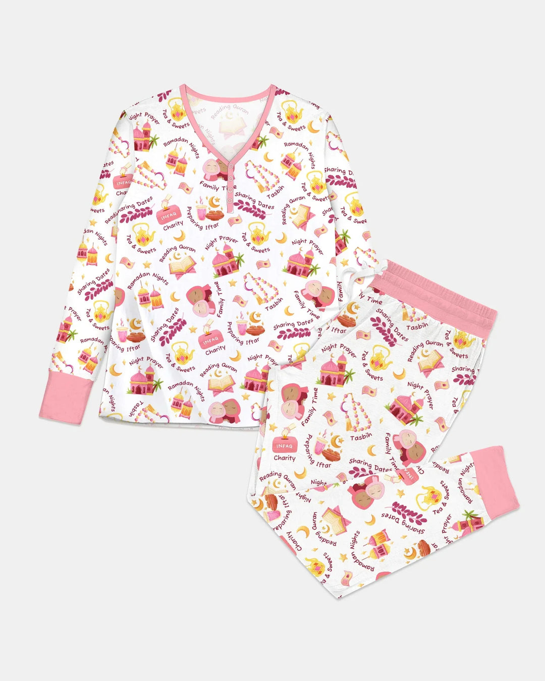 Ramadan Mubarak Matching Family Women Pajama Set