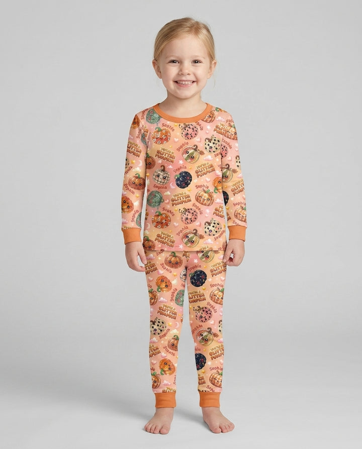 Conjunto de pijama de dos piezas de bambú con mangas largas, plantilla PERSONALIZADA