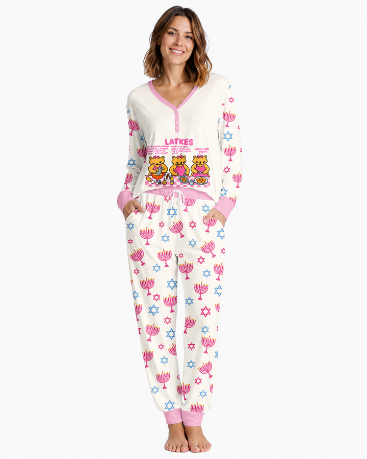 Latkes Recipe Bamboo Women Pajama Set