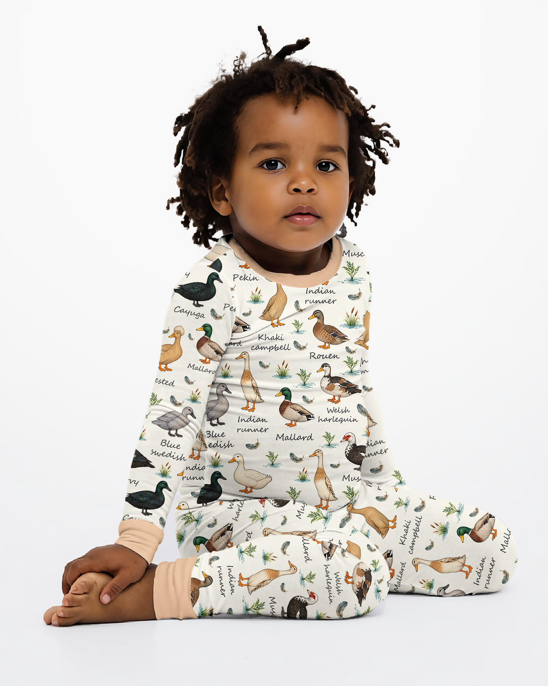 Farm Duck Species Bamboo Two Piece Long Sleeve Pajama Set