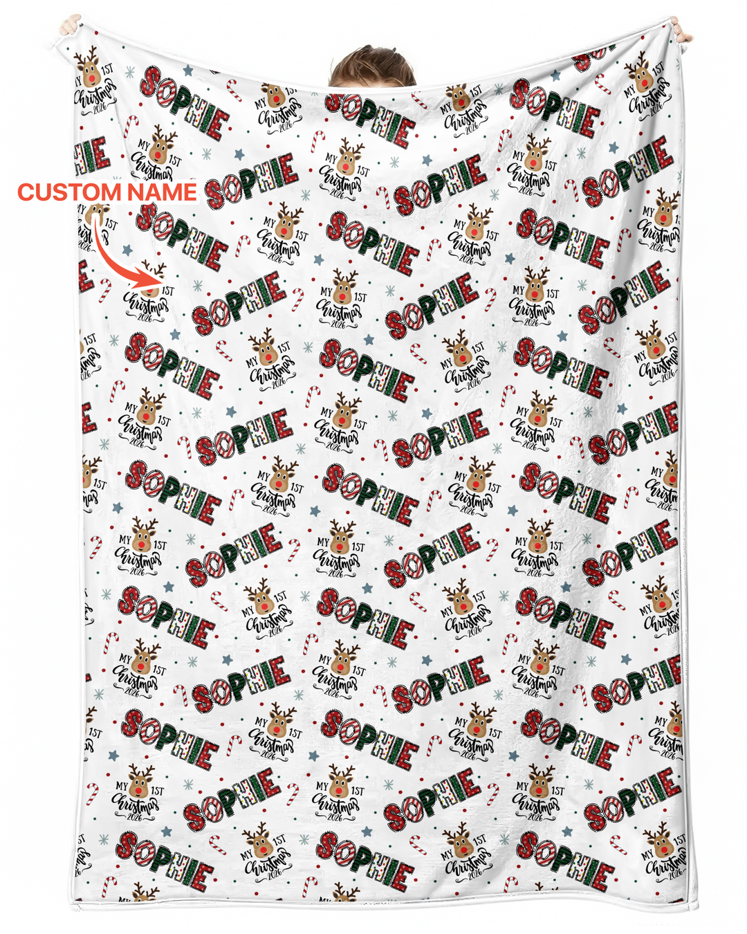 Nombre Personalizado "Mi Primera Navidad 2025" - Manta de Bambú (P)