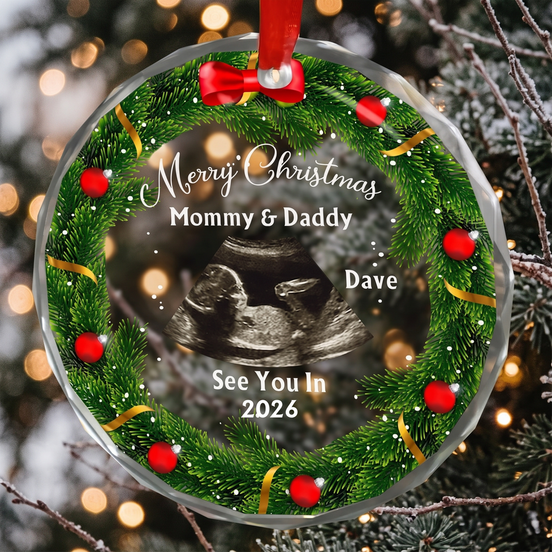 See You In Next Year Glass Ornament