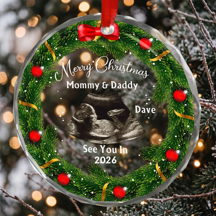 See You In Next Year Glass Ornament