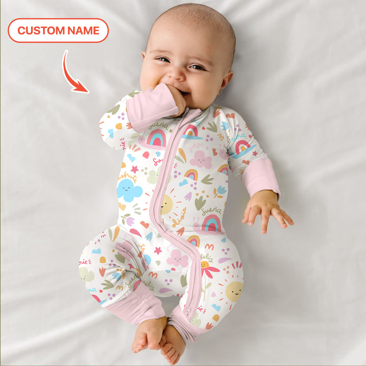 Custom Name Positive Spring Garden Convertible Zippy