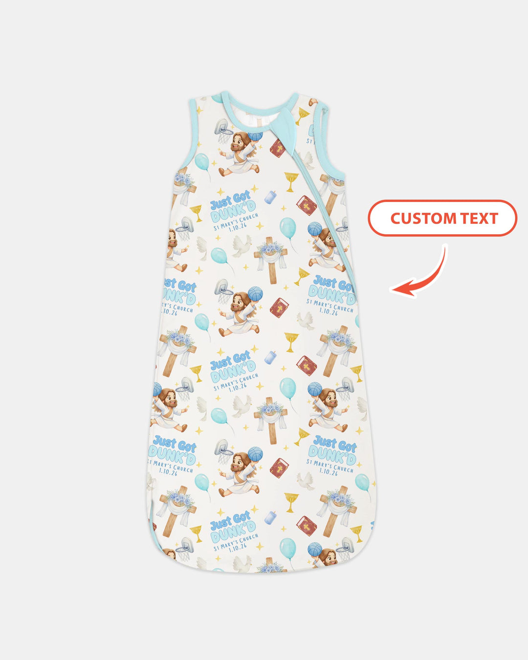 Custom Name Baptism Just Got Dunk'd Sleep Bag