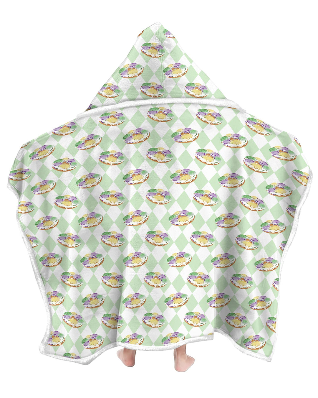 Mardi Gras Donut Wearable Hooded Blanket