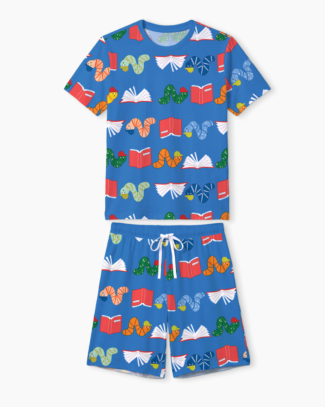 Bookworm Family Matching Bamboo Men Short Sleeve Short Pajama Set