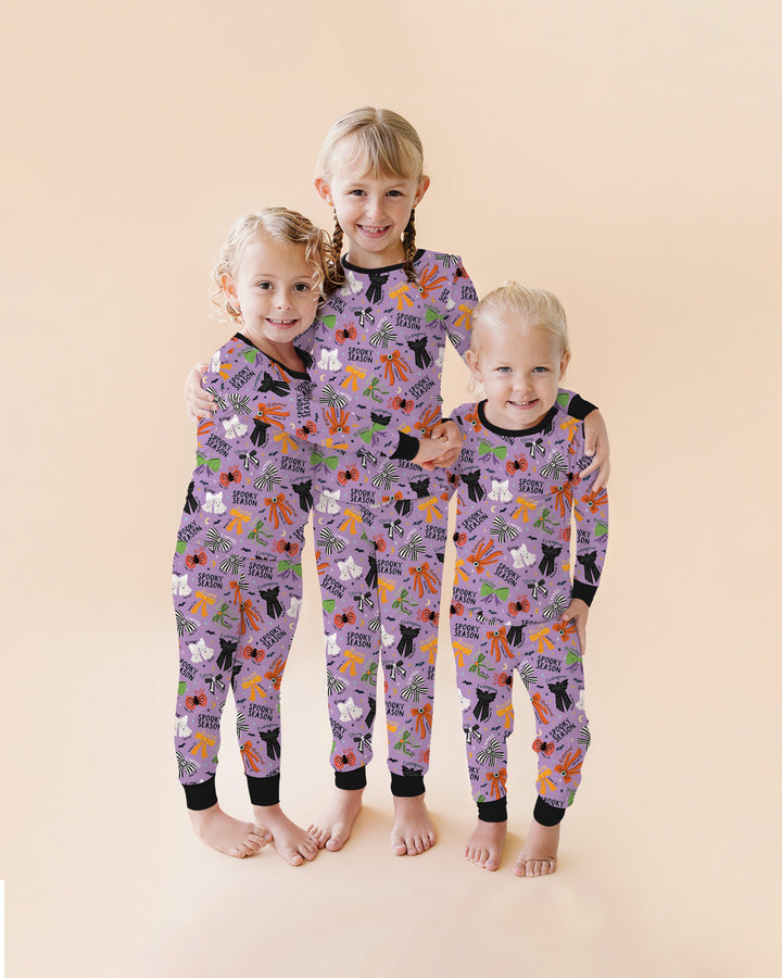 Spooky Bows Spooky Season Bamboo Two Piece Long Sleeve Pajama Set