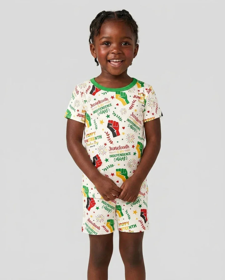 Conjunto de Pijama de Dos Piezas de Bambú con Mangas Cortas y Pantalones Cortos