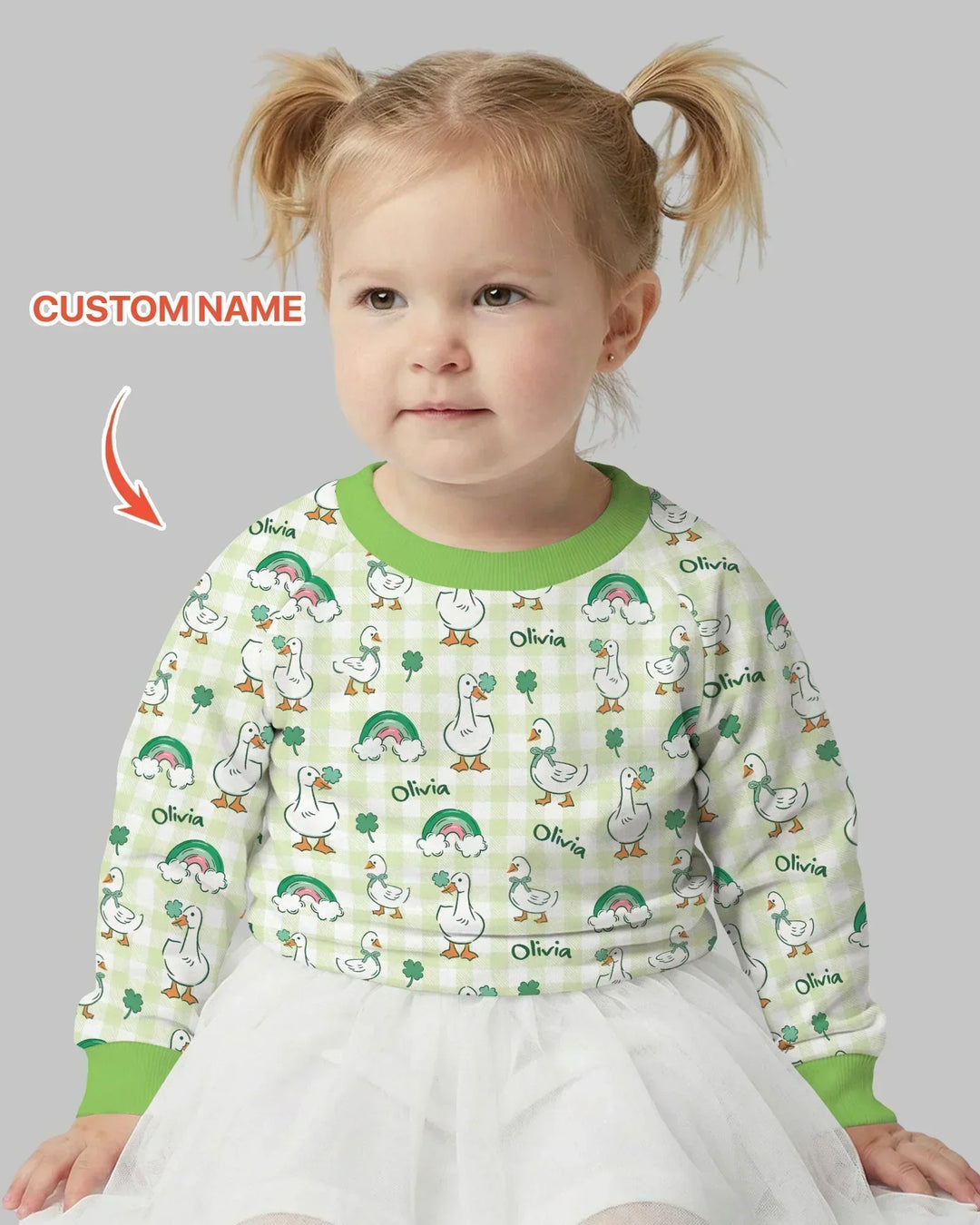 Custom Name Lucky Ducks Crewneck Sweatshirt