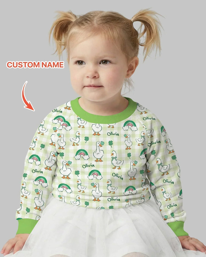 Custom Name Lucky Ducks Crewneck Sweatshirt