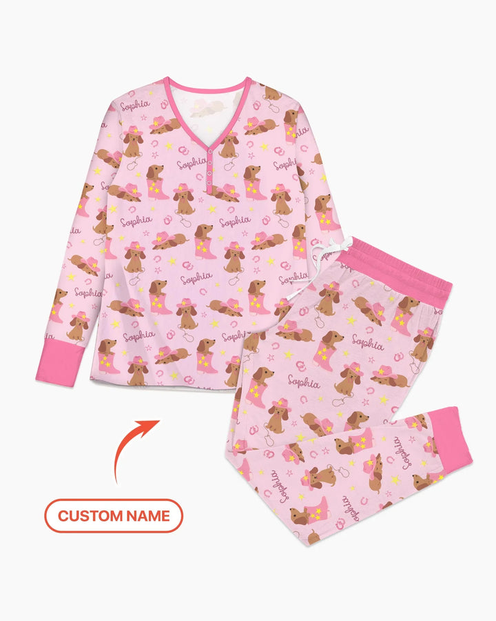Howdy Dackel Pyjama-Set für Damen