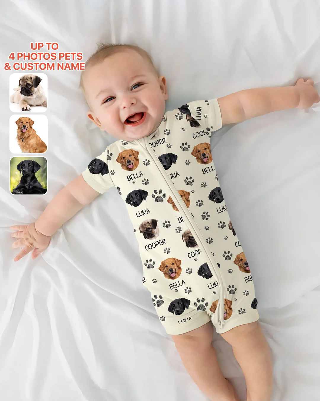 Custom Photo With Paw For Dog Lovers Bamboo Shorty Zippy
