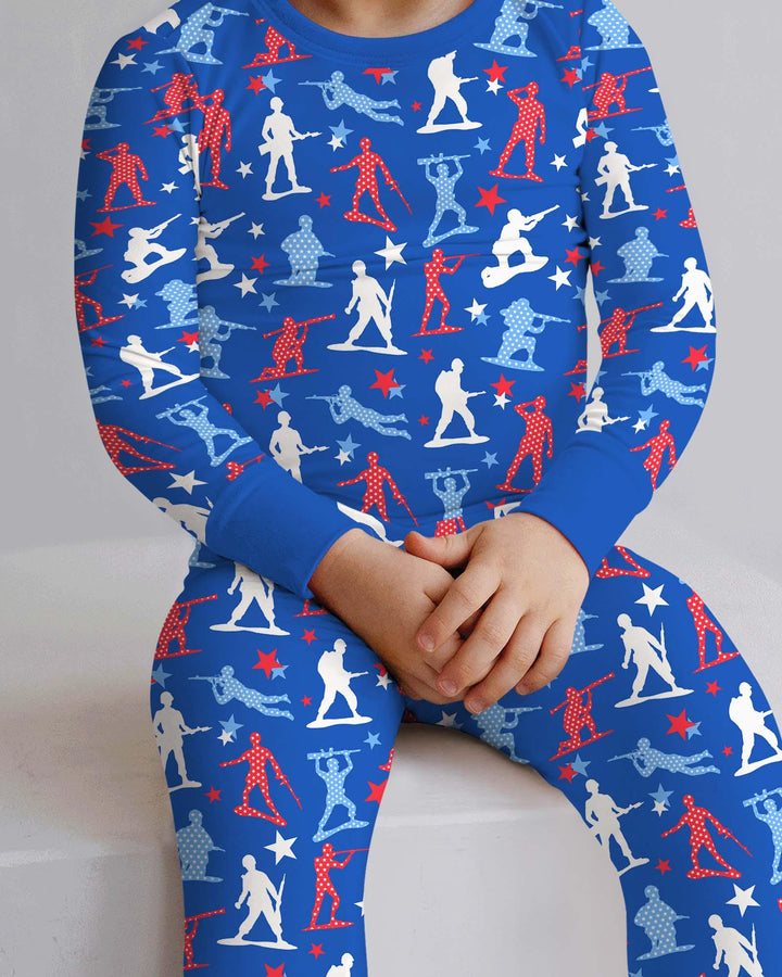 Army Toys 4th of July Bamboo Two Piece Long Sleeve Pajama Set