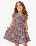 Retro Floral Pumpkin Patch Bamboo Twirl Dress
