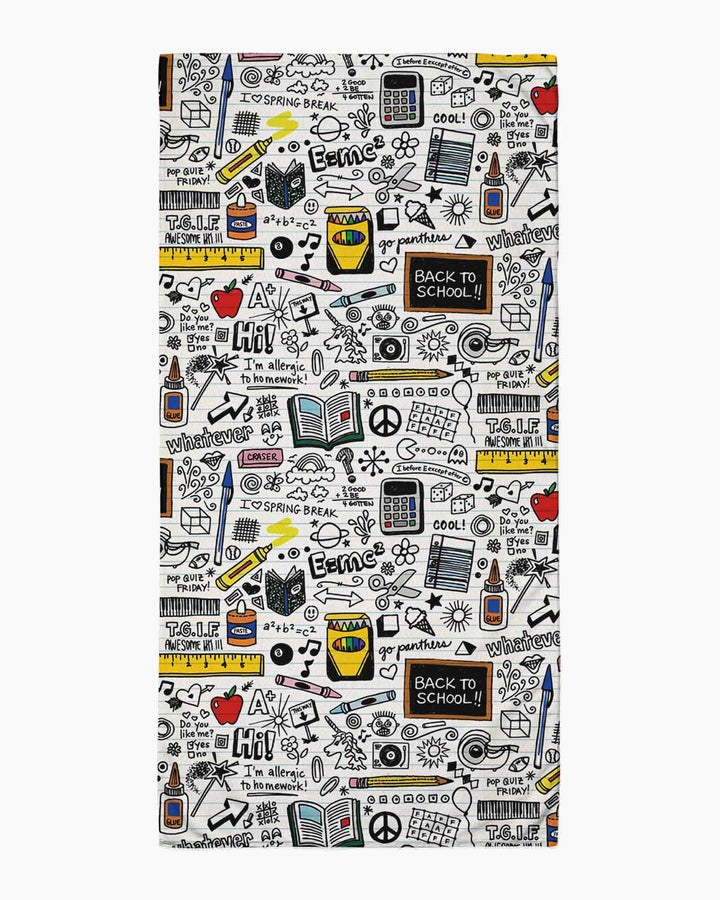School Days Doodles Bamboo Beach Towel