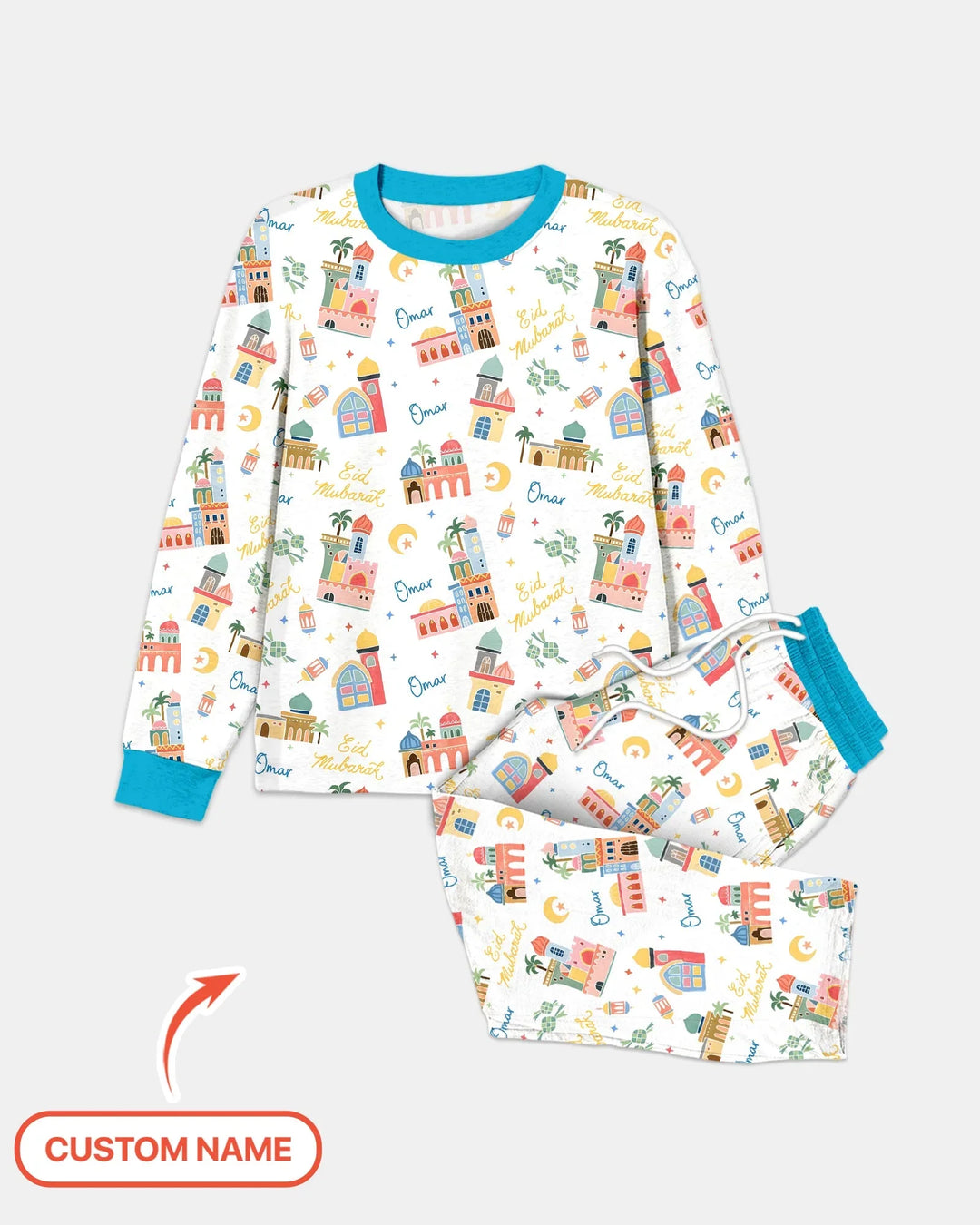 Eid Mubarak Custom Name Men's Pajama Set