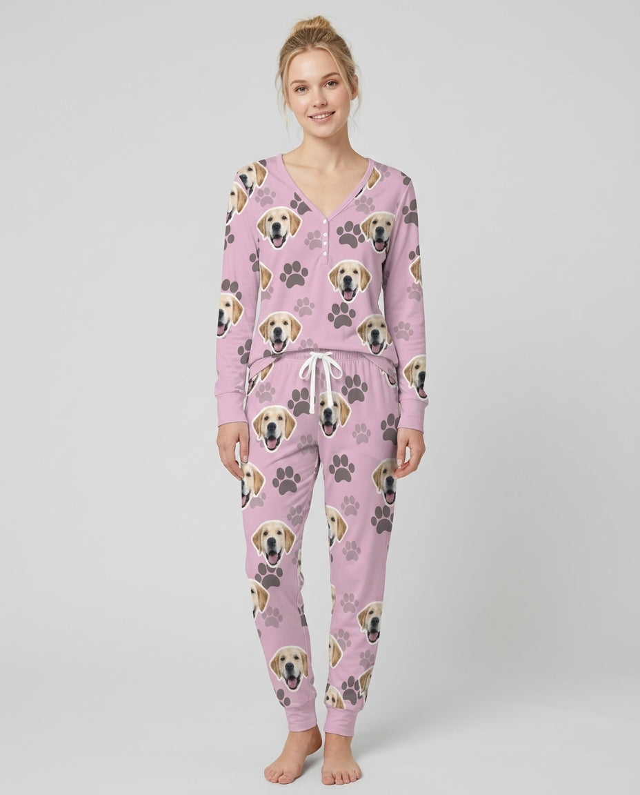 Personalized Dog & Cat Photo Bamboo Women Pajama Set