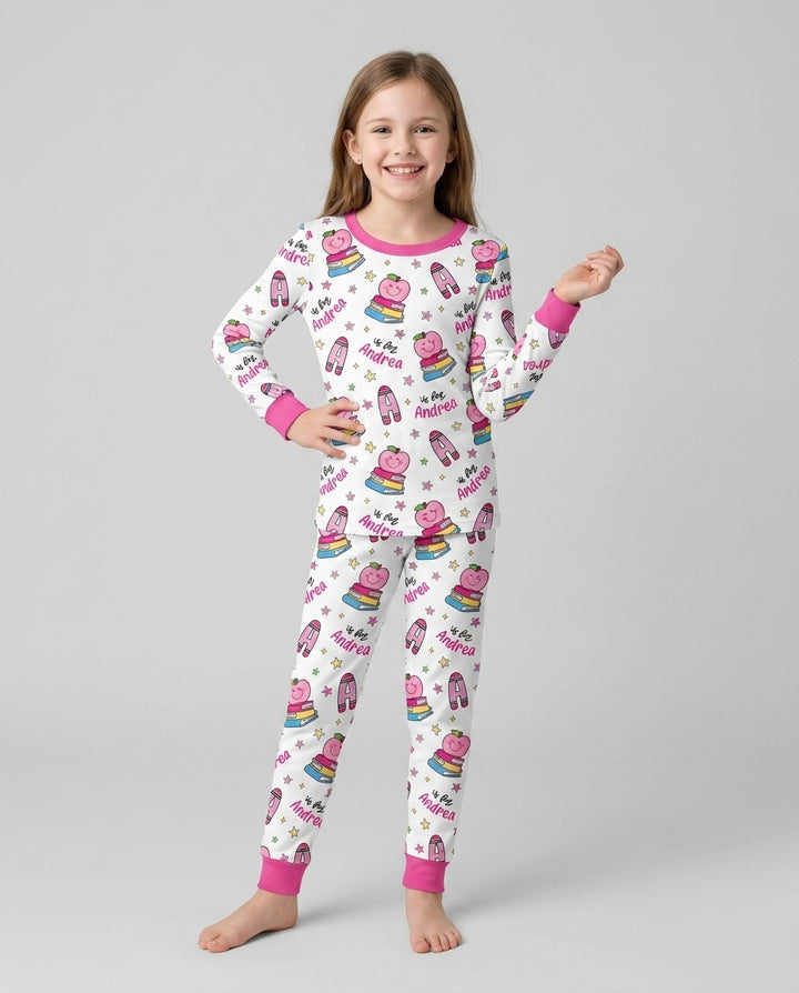 Conjunto de pijama de dos piezas de bambú con mangas largas, plantilla PERSONALIZADA