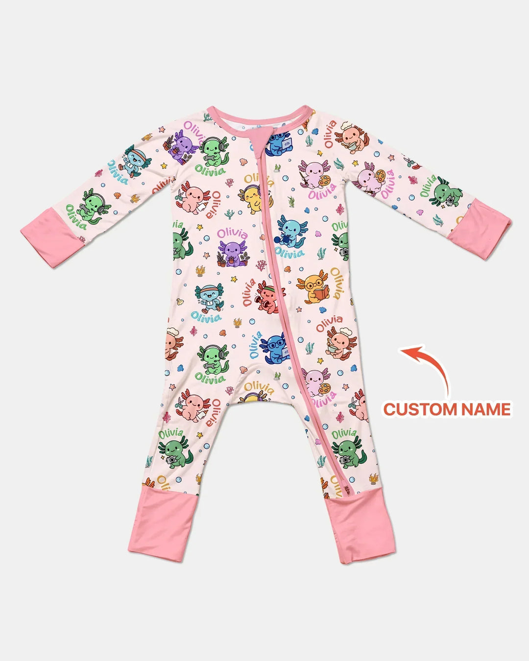 Custom Name Cute Hobby Axolotl Convertible Zippy