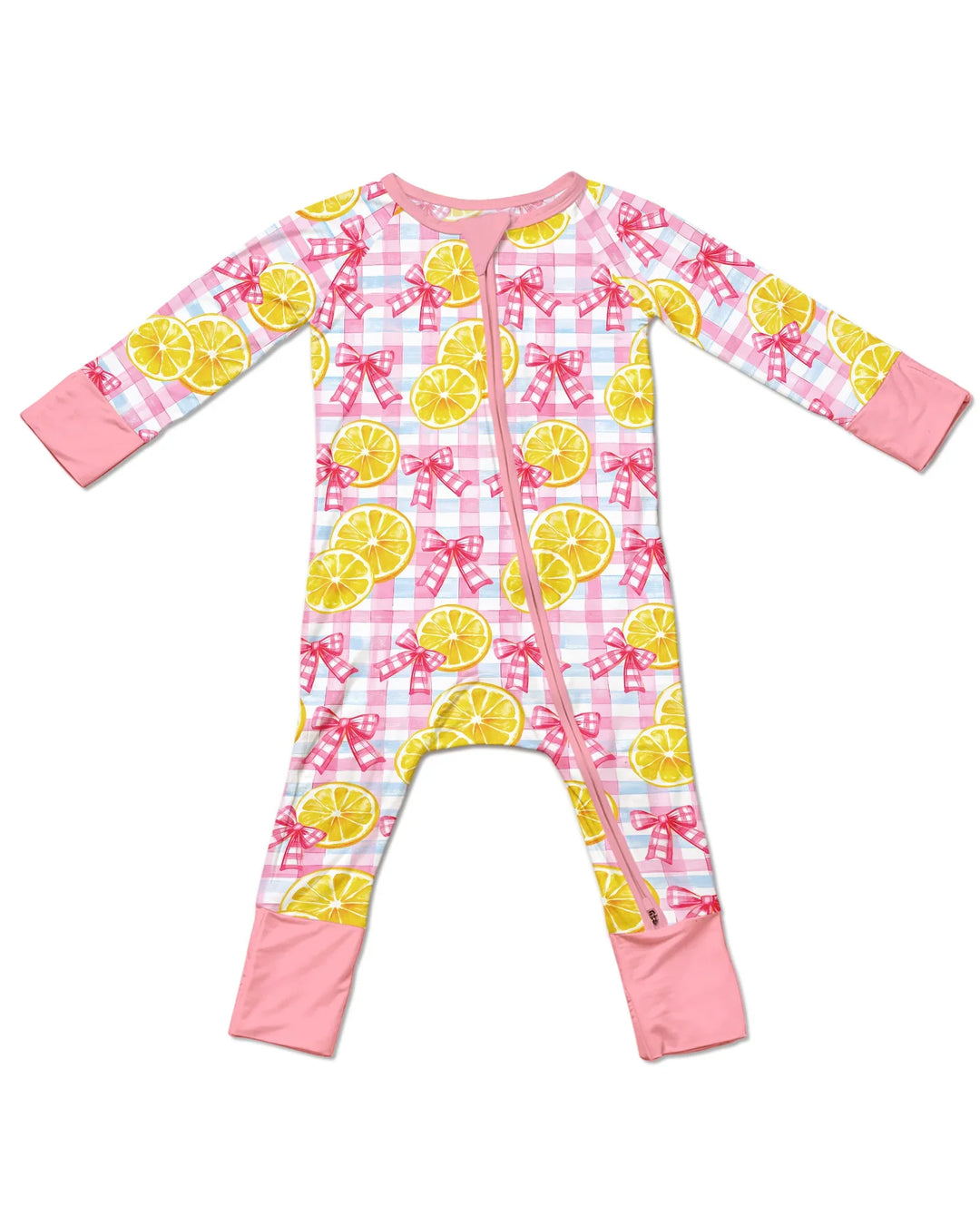 Pink Lemons Bows Checkered Bamboo Convertible Zippy